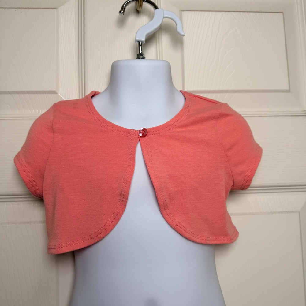 Lilt Girls Coral Pink Short Sleeve Bolero Shrug Sweater 3T TJ414865B